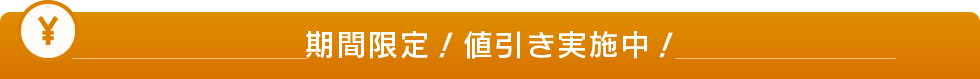 期間限定！値引き実施中！